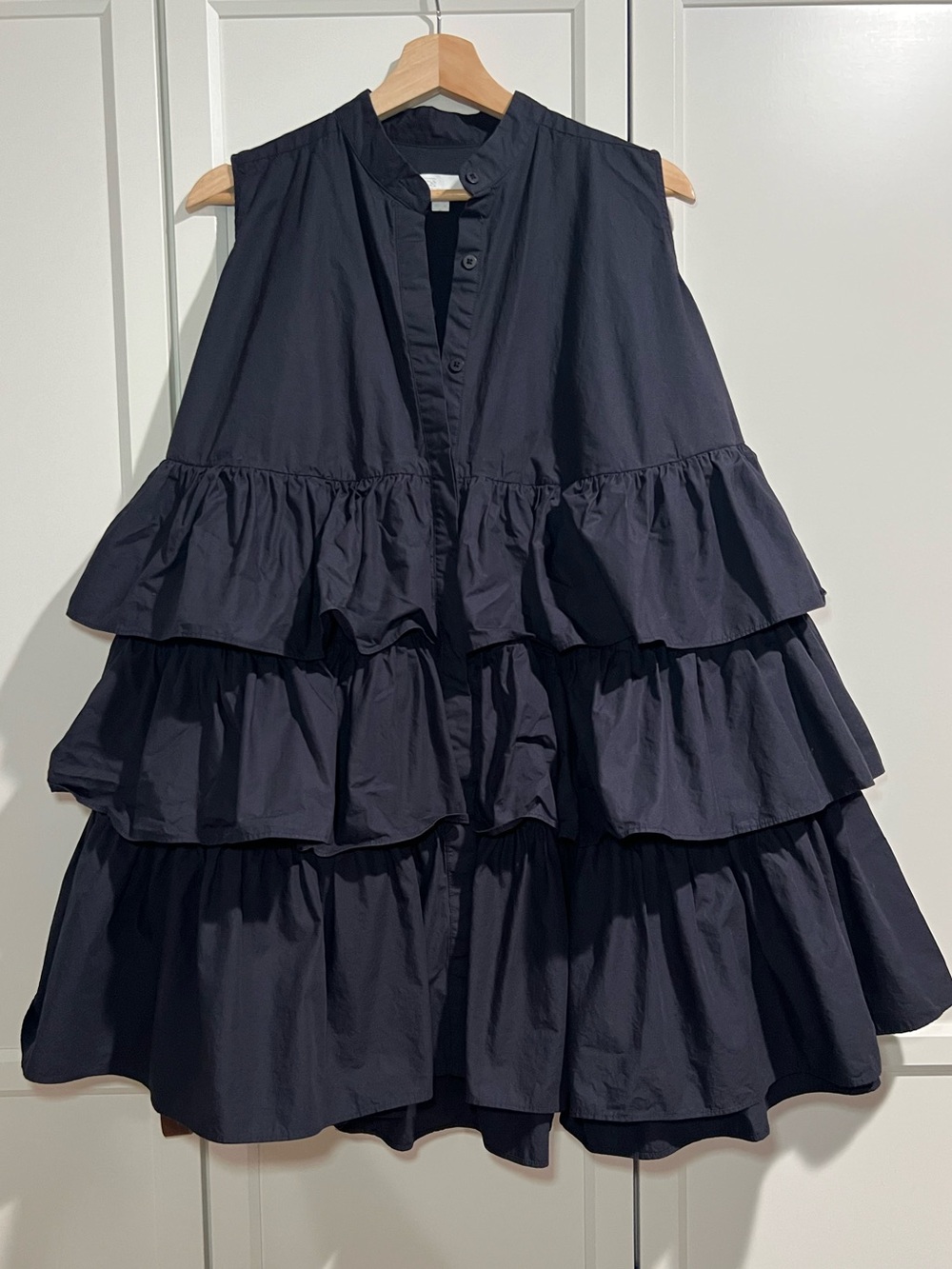 ASOS Sleeveless Tiered Ruffle Dress in Black